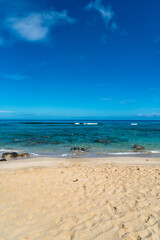 Relaxing at the Waimea Bay Beach in Oahu, Hawaii