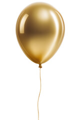 Gold balloon isolated on white background - obrazy, fototapety, plakaty
