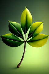 Fototapeta na wymiar Isolated Tree Branch with Green Leaves - ai Generated for Object and Design Retouching