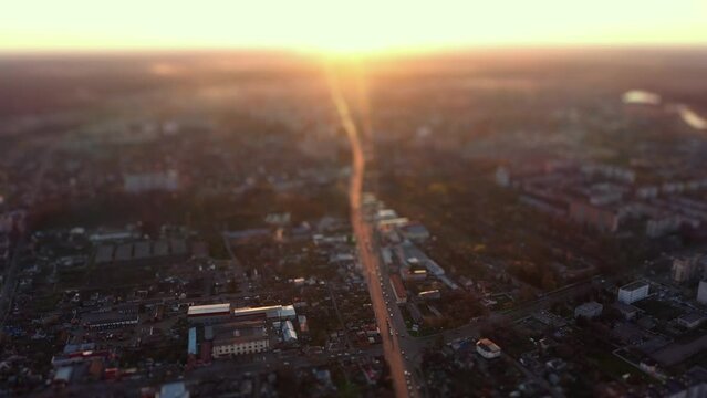 Rays Of Sunset Over the City Zhytomyr