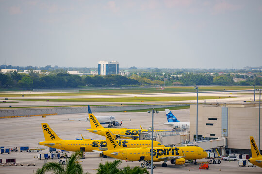 Photo of Spirit jet airplanes at FLL Fort Lauderdale International Airport