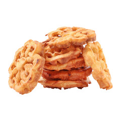 Sweet tasty rose cookies isolated on transparent background