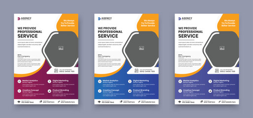 We Provide Professional Service Business or Corporate Flyer Template - obrazy, fototapety, plakaty