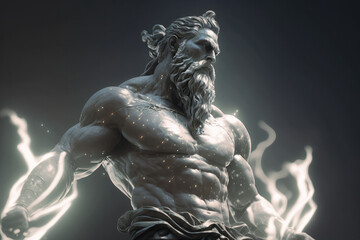 Fototapeta na wymiar Zeus statue, Greek mythology. Created with Generative AI technology.