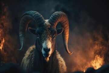Goat close-up illustration created using generative AI.
