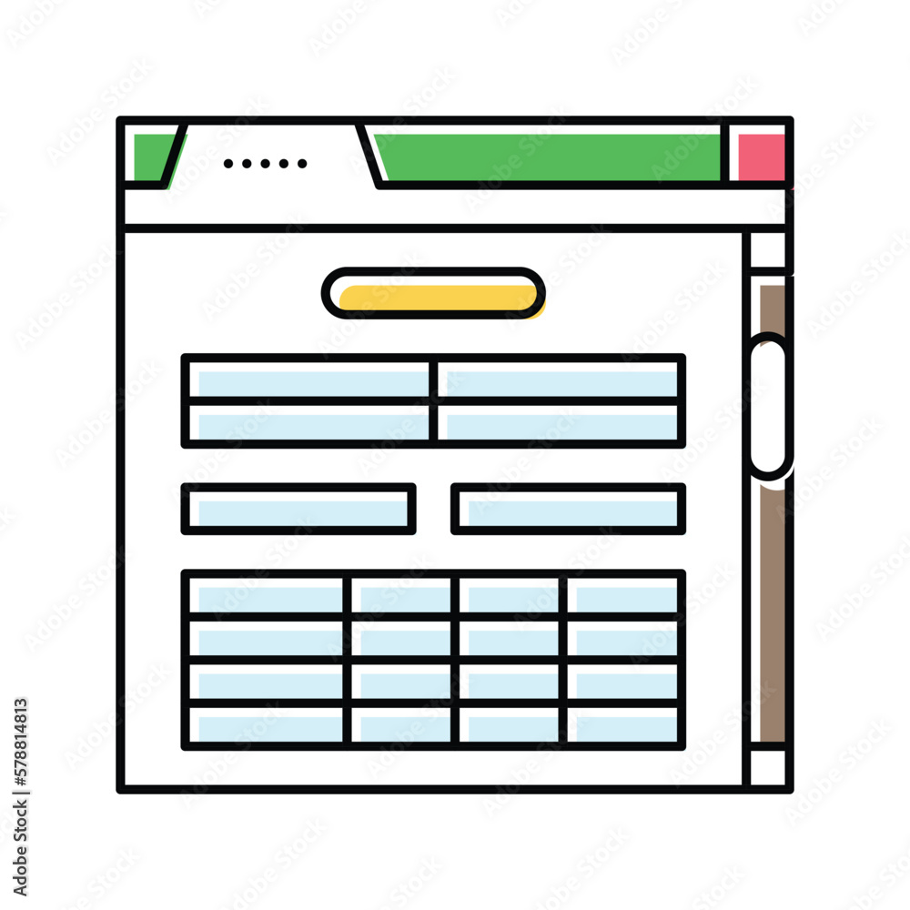 Poster web form document paper color icon vector illustration
