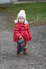 A little girl and the harsh northern late autumn