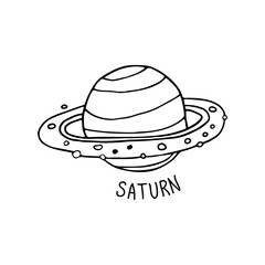 vector of space with planets stars orbit around sun