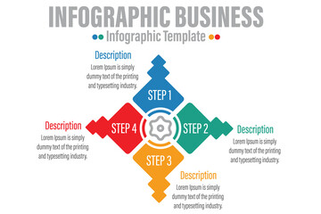 4 Step Modern Timeline diagram with planning year , presentation vector infographic. Infographic template for business. 