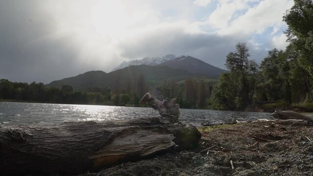 sunrise over scenic Lake lago Steffen in Patagonia.