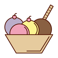 PNG image Icon of ice cream in balls on a plate with transparent 