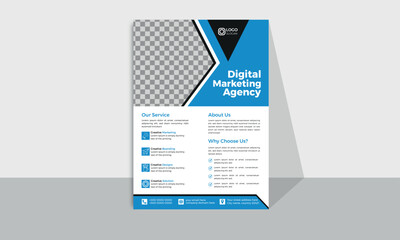 Corporate flyer template design print ready. Corporate business flyer template design set with blue color
