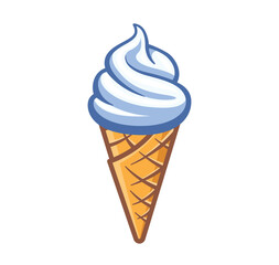 simple fun soft serve icecream in waffle cone