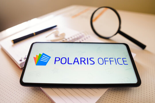 March 7, 2023, Brazil. In this photo illustration, the Polaris Office logo seen displayed on a smartphone.
