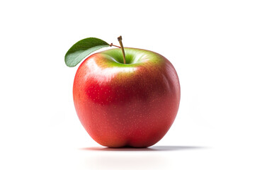 red apple isolated on white background. Generative AI illustration