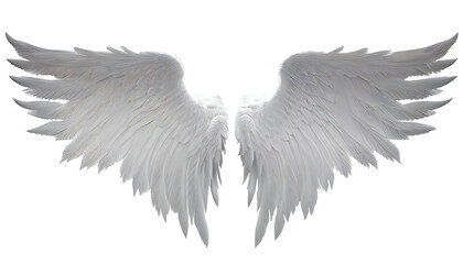 White angel wings isolated for design. Ai generative illustration. 