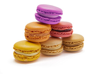 Stack of macaroons isolated on a white background.