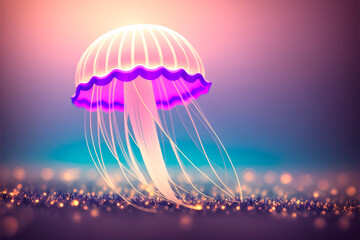 colorful jellyfish, art concept. Generative ai