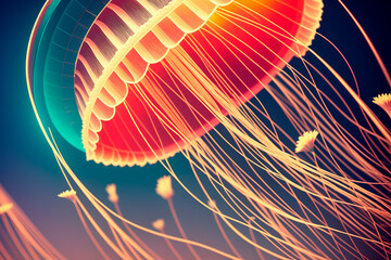 colorful jellyfish, art concept. Generative ai