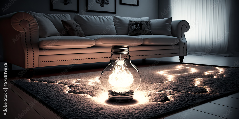 Poster a sunbeam spilling through a window onto a plush rug, illuminating its intricate pattern - generativ