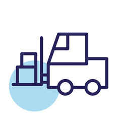 line shipping forklift png icon with transparent background