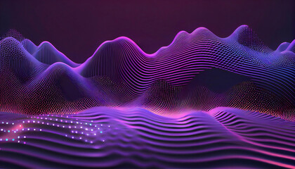 Abstract Sound waves. Frequency audio waveform, music wave HUD interface elements, voice graph signal cyberpunk, Generative ai