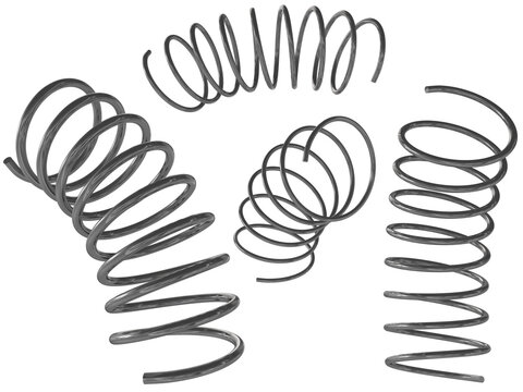 3d rendering of metal set of springs