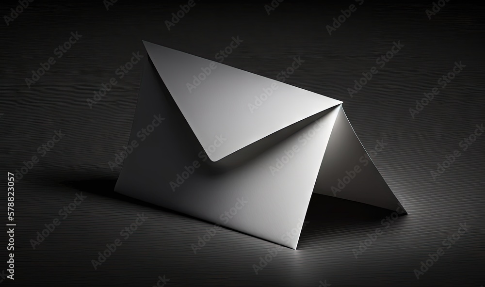 Poster a white object on a black surface with a dark background. generative ai