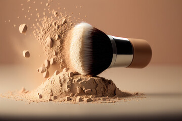 Make up brush and powder, Generative AI