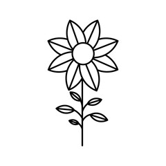 PNG image icon of flowers in lines with transparent background
