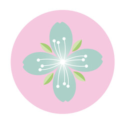 PNG image icon of a flower in a circle with transparent background