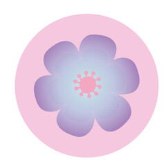 PNG image icon of a flower in a circle with transparent background