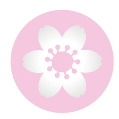 PNG image icon of a flower in a circle with transparent background