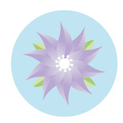 PNG image icon of a flower in a circle with transparent background
