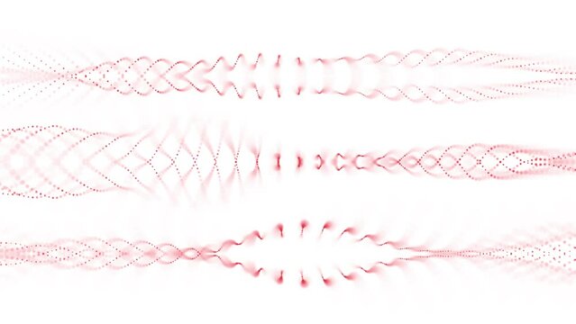 Abstract blurred wave dotted lines looping on white background