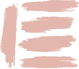 Fototapeta premium Set of different grunge peach, ink paint brush strokes. Artistic design elements, grungy background vector illustration