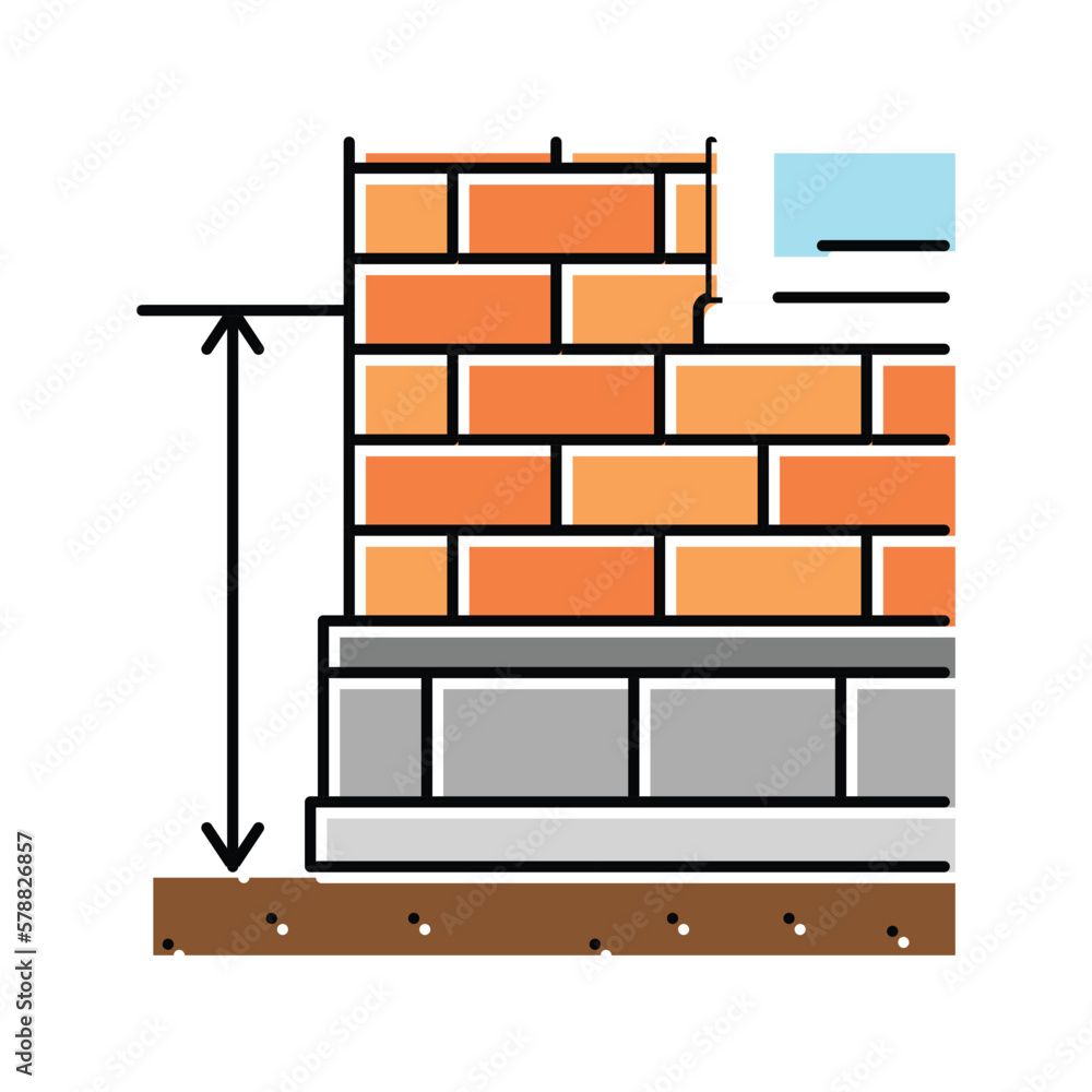 Aufkleber sill level building structure color icon vector illustration