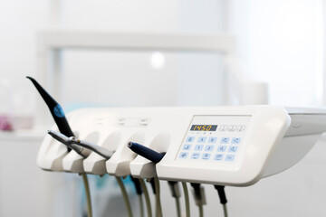 Dental office is equipped with dental instruments for dental treatment. A professional approach to the treatment of patients.