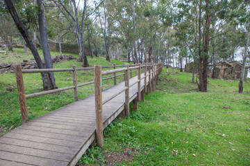 Fototapeta premium Gabriel y Galan Dam pathway, Granadilla, Spain