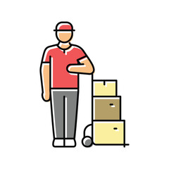 logistic courier color icon vector illustration