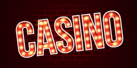 Vector electric retro sign Casino