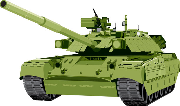 Main battle tank T-84.
Vector illustration of T-84 battle tank.
Military illustrations in vector. 