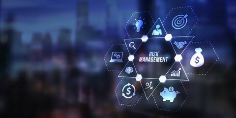 Internet, business, Technology and network concept. Risk Management and Assessment for Business Investment Concept. 3d illustration.