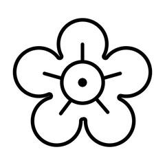 PNG image icon of flowers in lines with transparent background