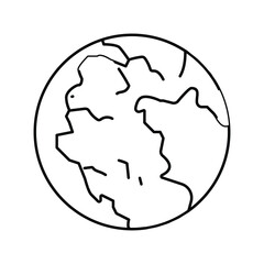 pangaea earth continent map line icon vector illustration