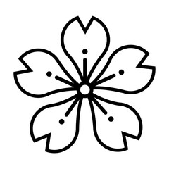 PNG image icon of flowers in lines with transparent background