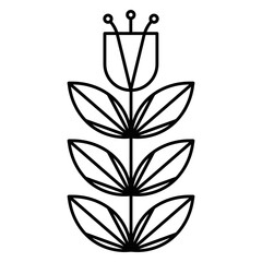 PNG image icon of flowers in lines with transparent background