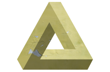 Impossible figure with cracked stucco texture