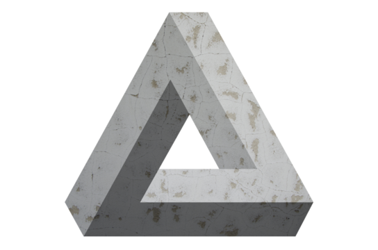 Impossible figure with cracked stucco texture