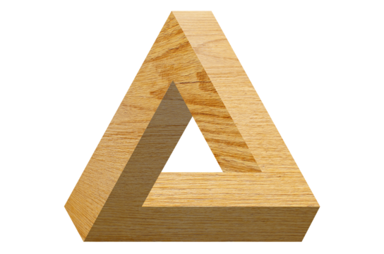 Impossible figure made from wood